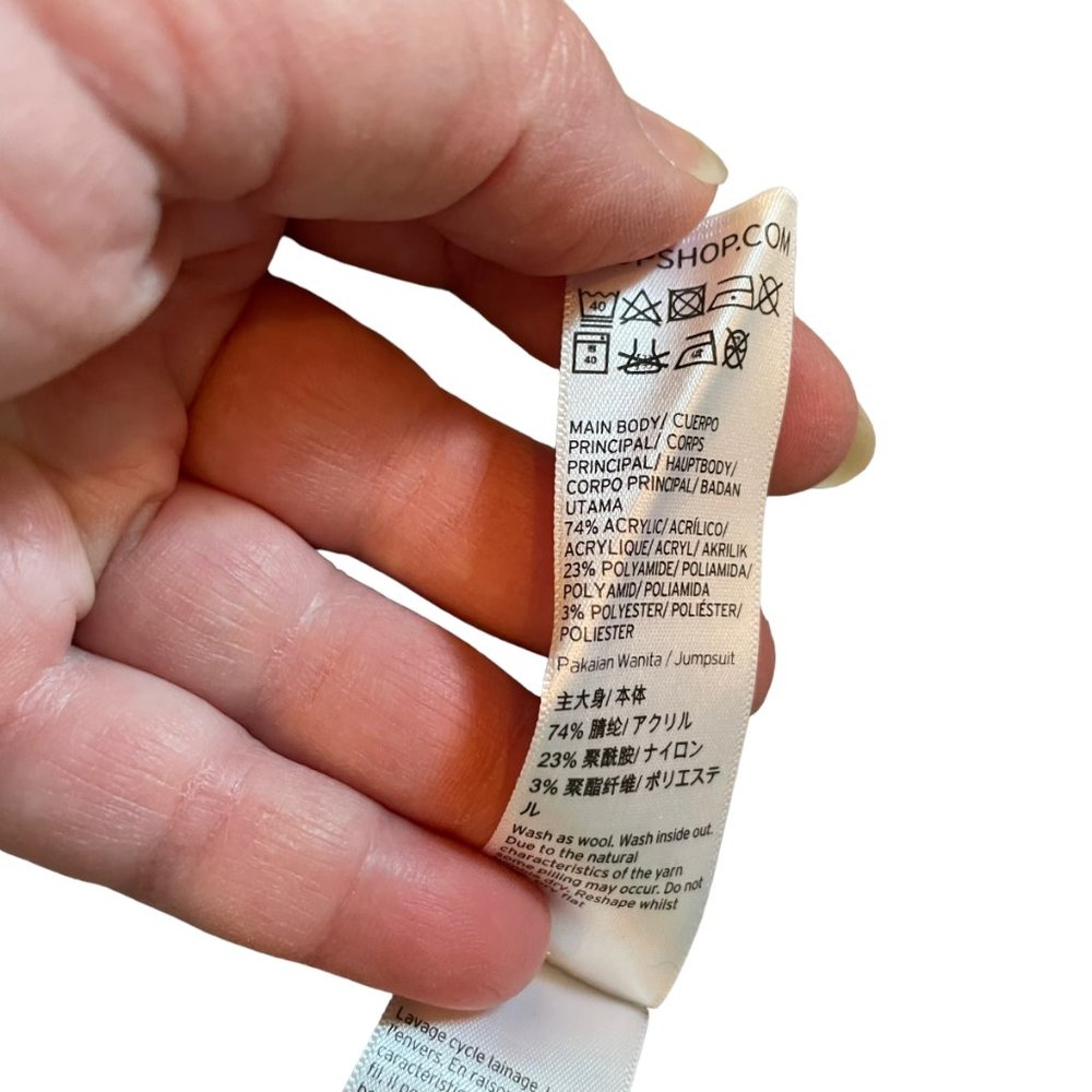 Topshop Size 2 Duster Patchwork Knit Sweater Card… - image 6